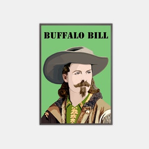 Buffalo Bill Cody Poster Print: Vintage Western Americana Art