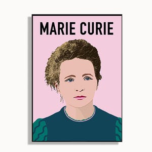 Marie Curie Poster Print | Inspirational Science Wall Art | Women in STEM Gift | Historical Scientist Inspirational physicist, Wall Decor,