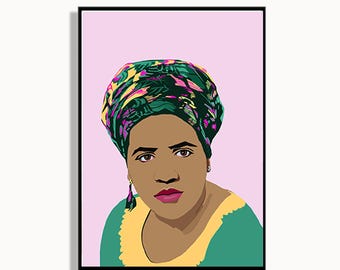 Audre Lorde Poster: Feminist Poet, LGBTQ+ Activist Art Print