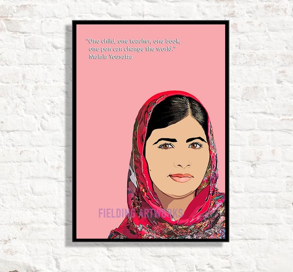Malala Yousafzai Poster//print Malala Poster of an | Etsy