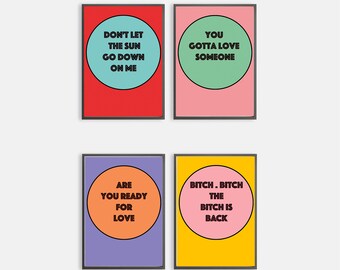 Inspirational Quote Prints: Feminist Art, Music Posters (Digital Download)