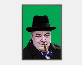 Winston Churchill Pop Art Print: Bold Political Artwork