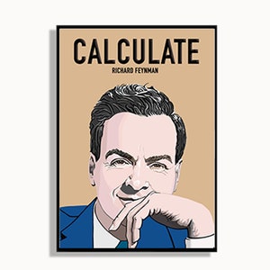 Richard Feynman Art Print: Iconic Scientist Portrait, Classroom Decor