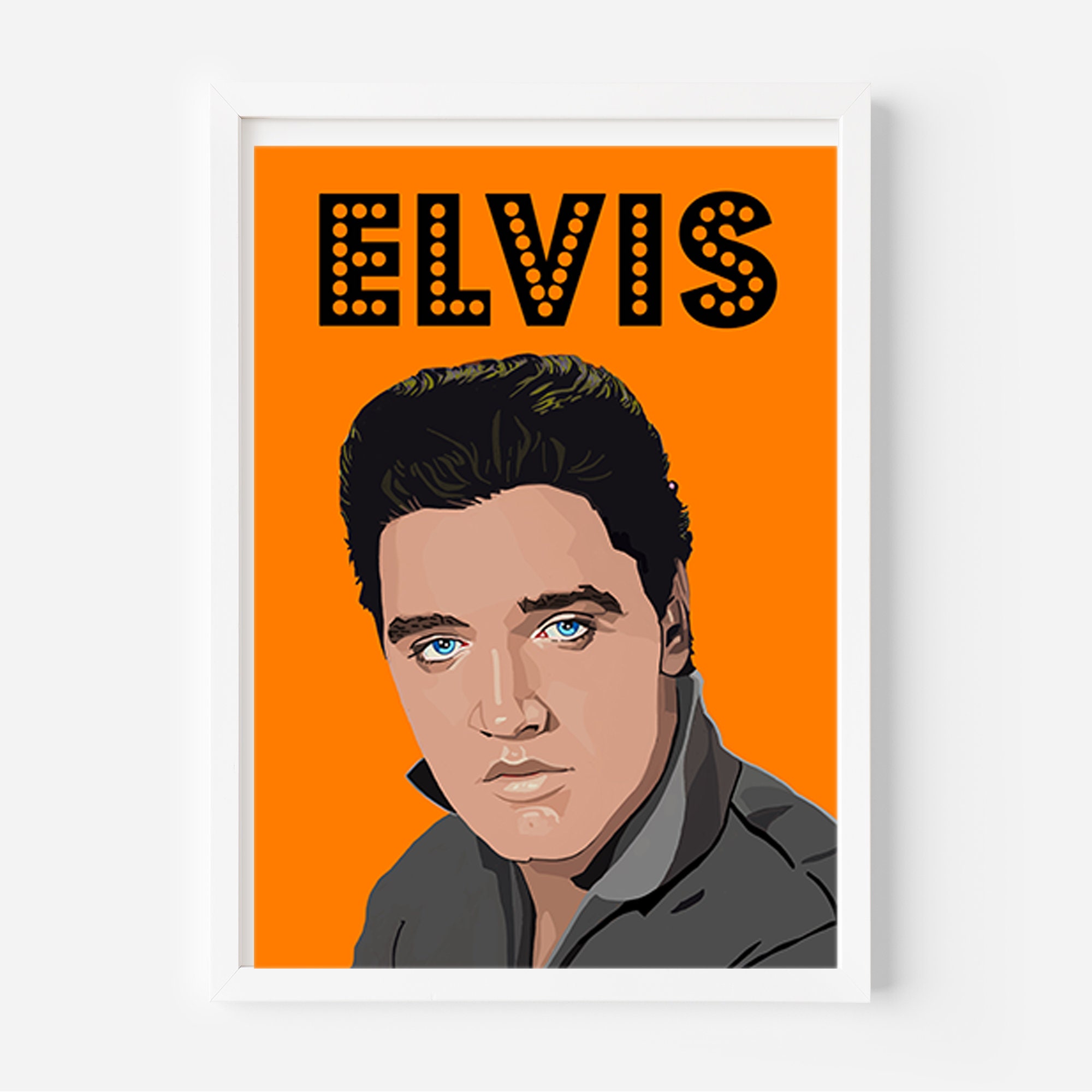 Elvis Presley Art Print: Colorful King of Rock Portrait - Etsy