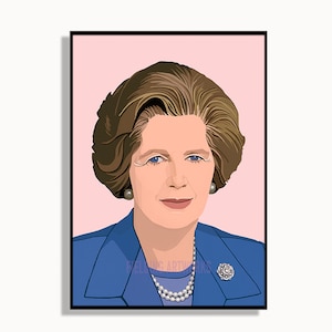 Margaret Thatcher Print, Feminist, Margaret Thatcher Poster, The Iron Lady, Class Room Decor, Ladies of Leadership, Political Print,