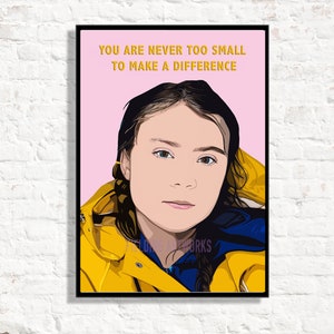 Greta Thunberg Art Print: Eco Warrior, Climate Activist, Shero Poster