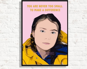 Greta Thunberg Art Print: Eco Warrior, Climate Activist, Shero Poster