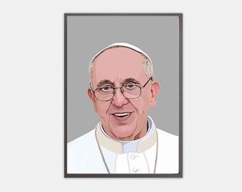 Pope Francis Portrait Print: Catholic Art, Bishop of Rome