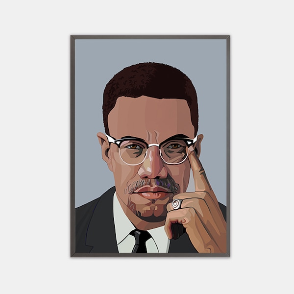 Malcolm X Poster/ Print, Civil Rights Movement, Human rights activist, Civil Rights Activist.