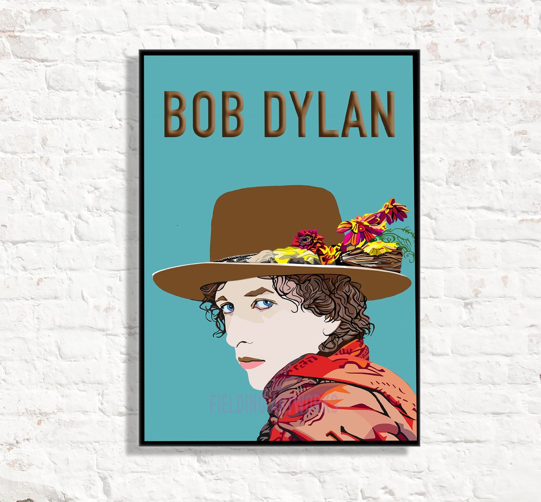 Bob Dylan Print, Dylan Music Poster, Celebrity Print, Hippie Decor ...
