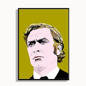 Hommage an Michael Caine, Art Print, der ihn als britischen Spion Harry Palmer liebte. Alfie, Jack Carter, Michael Caine Porträt.