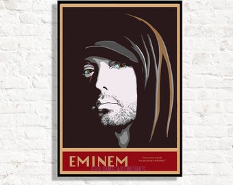 Eminem Art Print: Hip Hop Music Poster, Dorm Decor