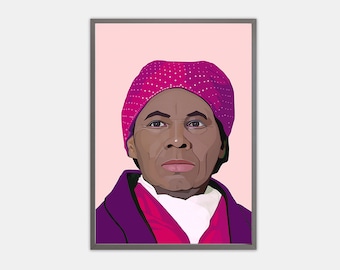 Impression d'affiche Harriet Tubman, abolitionniste américaine Harriet Tubman, art mural de bureau féministe, militante des droits civiques née en esclavage,