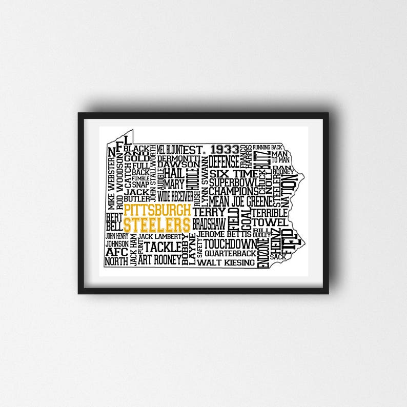 Pittsburgh Steelers Printable Wall Artwork photo about Pittsburgh Steelers Printable Schedule called Pittsburgh Steelers Printable Wall Artwork