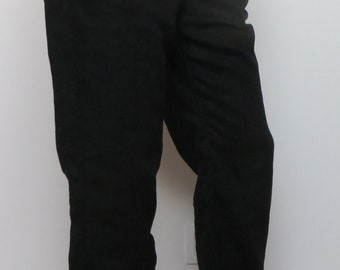 schwarze Leinenhose