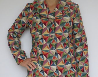 veste dame jacquard multicolore