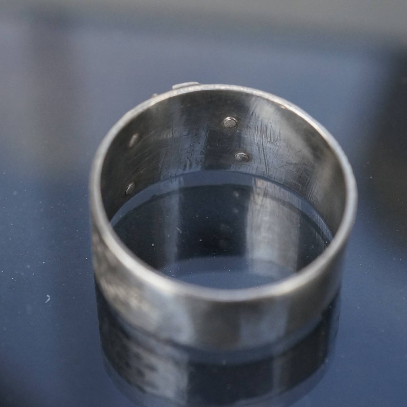 Antique old hand carved silver ring