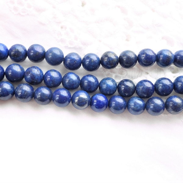 Perle di pietra naturale, lapislazzuli, perle tonde, 8mm, creazione, gioielli, etnici