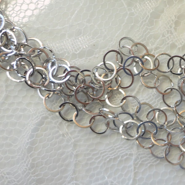 chaine rolo argent, chaine maille fantaisie, anneaux rond, apprêts bijoux, collier, bracelet , diy