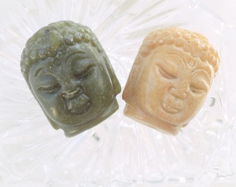 Jade-Buddha-Kopf, geschnitzter Stein, tibetischer Schmuck, ethnischer Schmuck, Anhänger, Halskette,