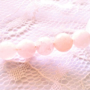 quartz rose naturel, perle quartz rose x 20, quartz rond 4 mm, pierre bijoux, diy, collier, bijoux, boucle d'oreille base, matériel image 4