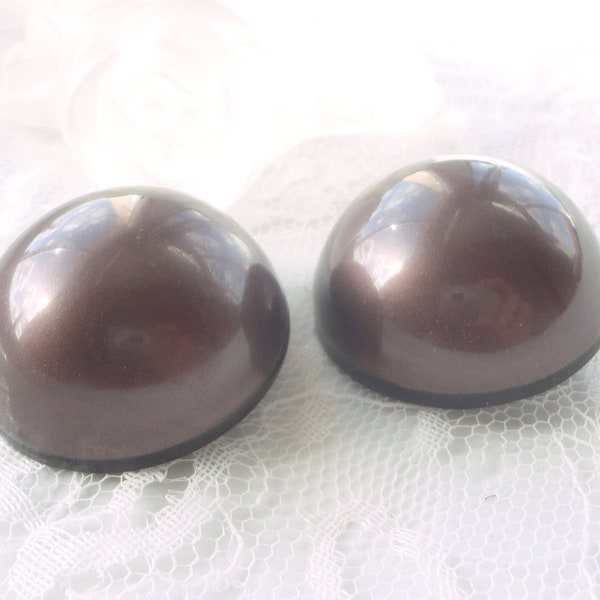 bouton chocolat rond, vintage 1980, 40 mm, x 2 ,bouton, xxl,  couture, mercerie,