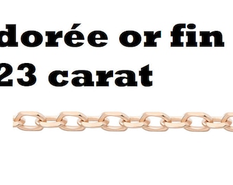 chaine maille or rose, doré or fin 23 carat, apprêts européens, x1 mètre, apprêts pour collier, chaine pour bracelet,