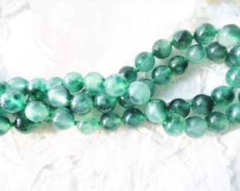 perle d'émeraude ronde, émeraude ronde  6 mm, x 10, pierre naturelle verte, diy bijoux, pierre joaillerie,