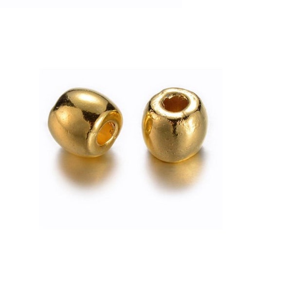 perle intercalaire doré, x30, spacer doré, perle tonneau, perle bijoux tibétain, pour braclet, colleir,