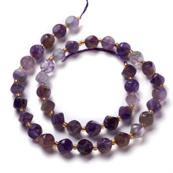 améthyste naturelle, étoiles coupées,  perle facette, x10, perles, violette, bijoux