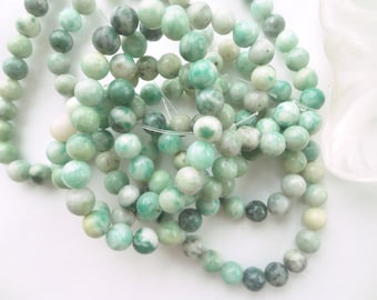 perle de jade ronde 6 mm, x 10,