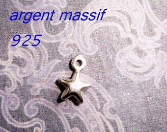 Breloque étoile En Argent Sterling 925 - Apprêts Argent Massif, Neuf, Pour Création Bijoux DIY