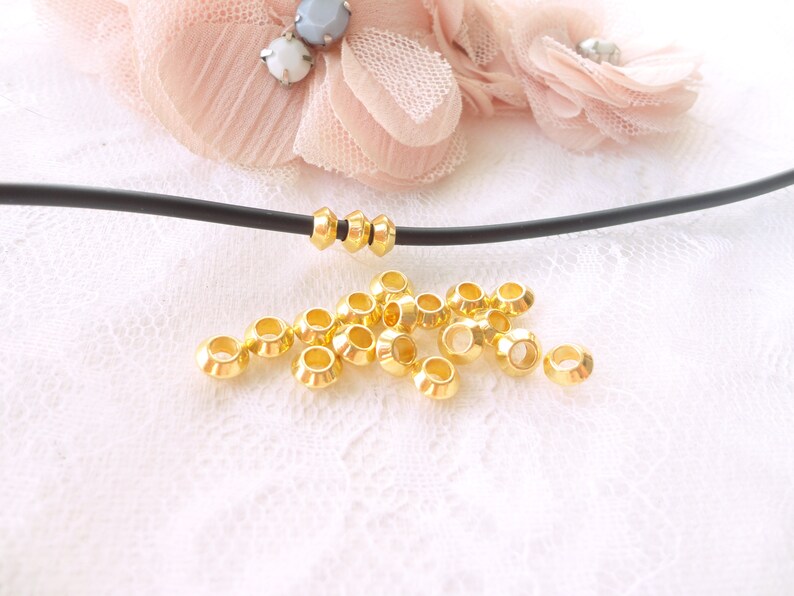 pass-through pearl bicone pearl washer, cord golden spacer pearl leather