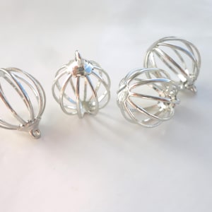 silver Tibetan pendant, flower pendant, flower charm, 3d pearl, hollow, jewelry, fantasy