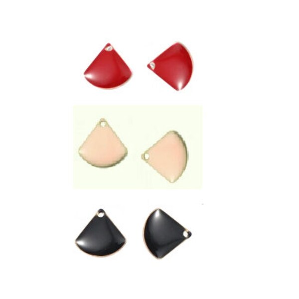 perle sequin émaillé triangle, perle éventail, perle émail, bijoux moderne,