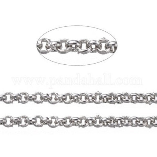 chaine argenté maille fine, chaine maille très fine, chaine large  1 mm, chaine en laiton, 1 m, chaine bijoux, collier, bracelet, fantaisie