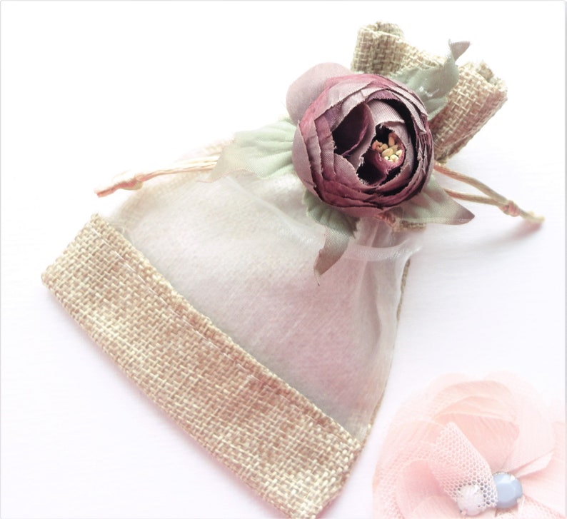 pochette tissu lin , pochette bijoux, sachet en lin, sac, bijoux beige, naturel image 3