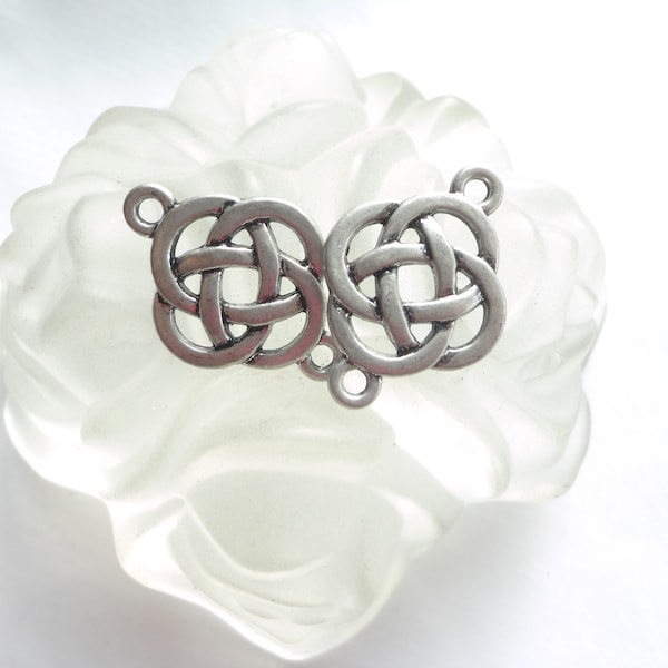 silver knot connector, celtic knot connector, celtic pendant, ethnic pendant, necklace, bracelet, creation,