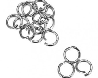 anneaux acier inoxydable, anneau de saut, anneau brisé, base pour bijoux, apprêts bijoux, acier argent, diy,
