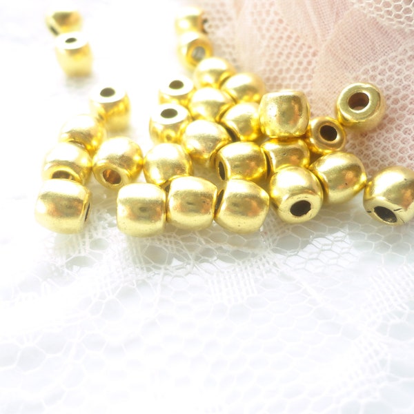 perle métal doré, perle intercalaire, perle intermédiaire, baril, tube, bijoux