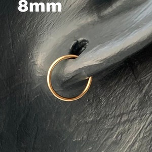 14K Gold Continuous Hoops | Endless Sleeper Hoop Earrings | 4mm 5mm 7mm 8mm 9mm 10mm 12mm | Hypoallergenic Hoops | 20g | 18g Mini 14K Hoops