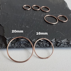 Bronze Mini Hoops | Sleeper Huggie Everyday Hoops | 6,7, 8, 9, 10, 12, 13, 16, 20mm | 19 Gauge Wire | Cartilage Hoops Rings | Earlobe