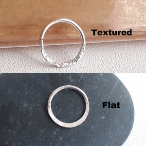 Septum Rings | 19/20/18 Gauge Septum Hoops | Men Women | Hammered Septum Ring | 6/7/8/9/10/12mm Nose Rings | Sterling Silver | Silver Filled