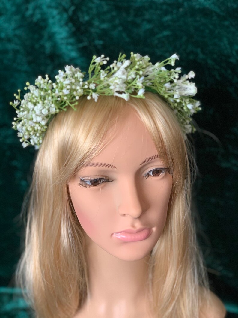 Gypsophila Hair Crown Flowergirl Crown Artificial Gypsophila Etsy UK