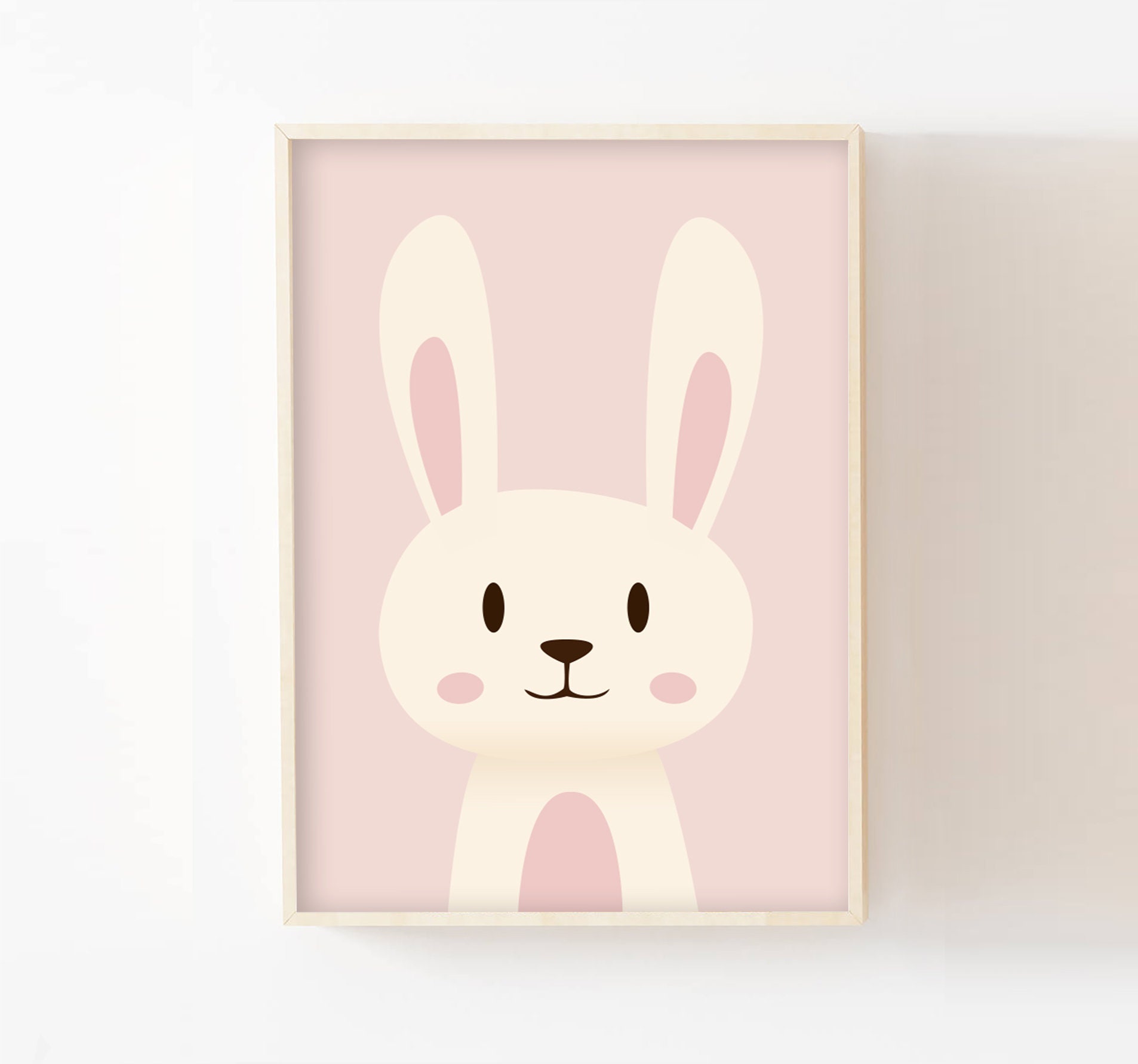 Poster Enfant Lapin A4/13x18 Cadeau Naissance Chambre Enfant, Bébé Fille, Affiche Décorative Murale