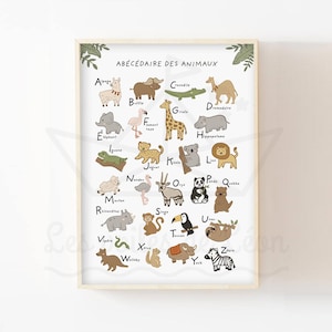 Alfabeto per bambini animali 30x40 cm poster educativo decorazione da parete cameretta idea regalo nascita
