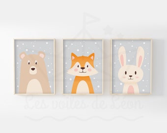 Poster Cerbiatto con Fiori – Stampa per Cameretta Bambini | IT
