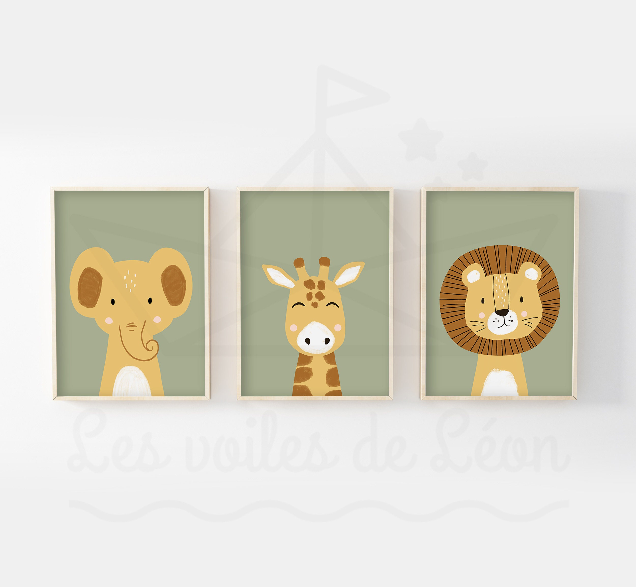 Lot de 3 Posters pour Chambre d'enfant Motif Animaux, filles, affiches pour  enfants , 30*40CM(sans cadre) - Cdiscount Maison