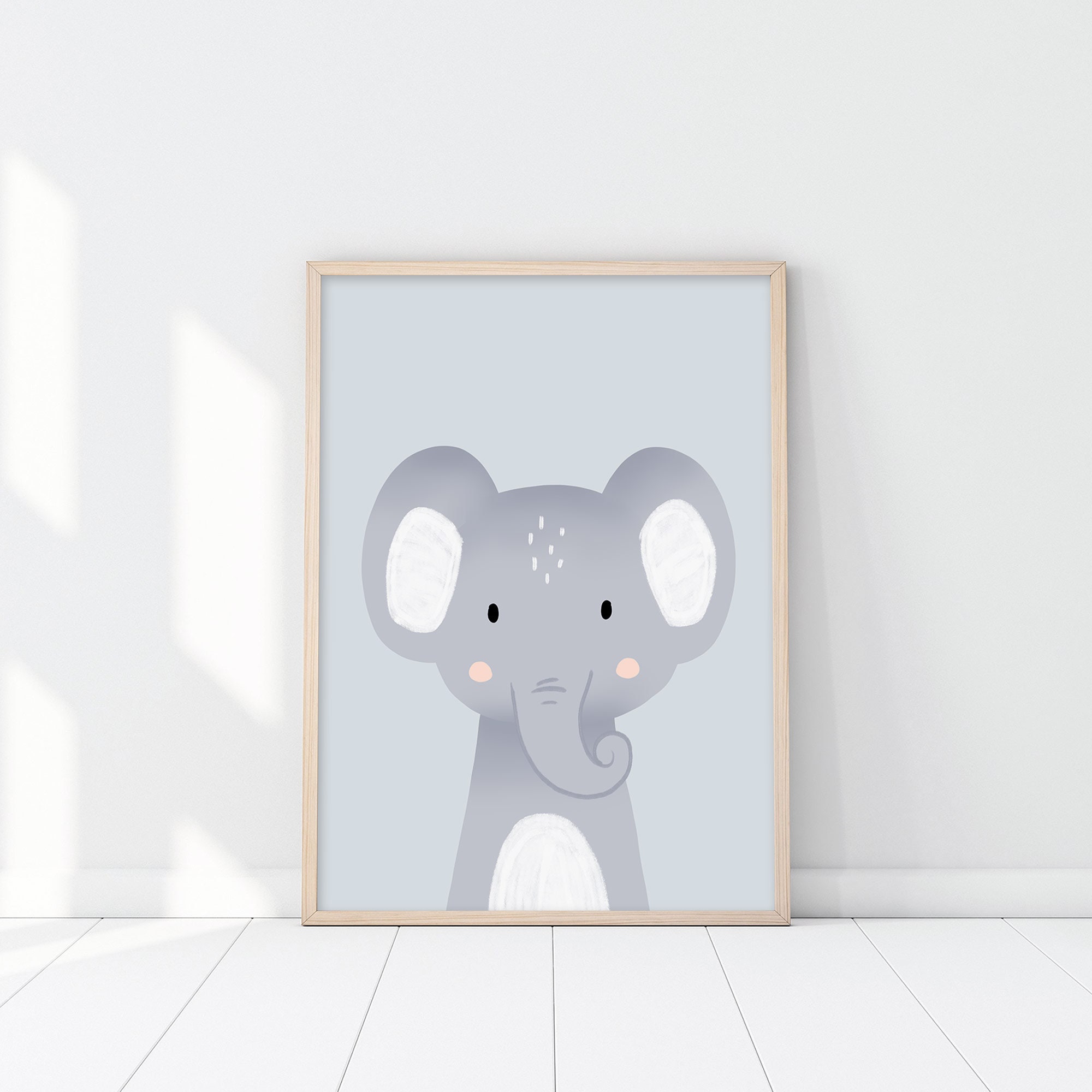 Poster Chambre Bébé Éléphant 30x40, Idée Cadeau Naissance, Baptême, Nouveau-Né, Affiche Fille Garçon