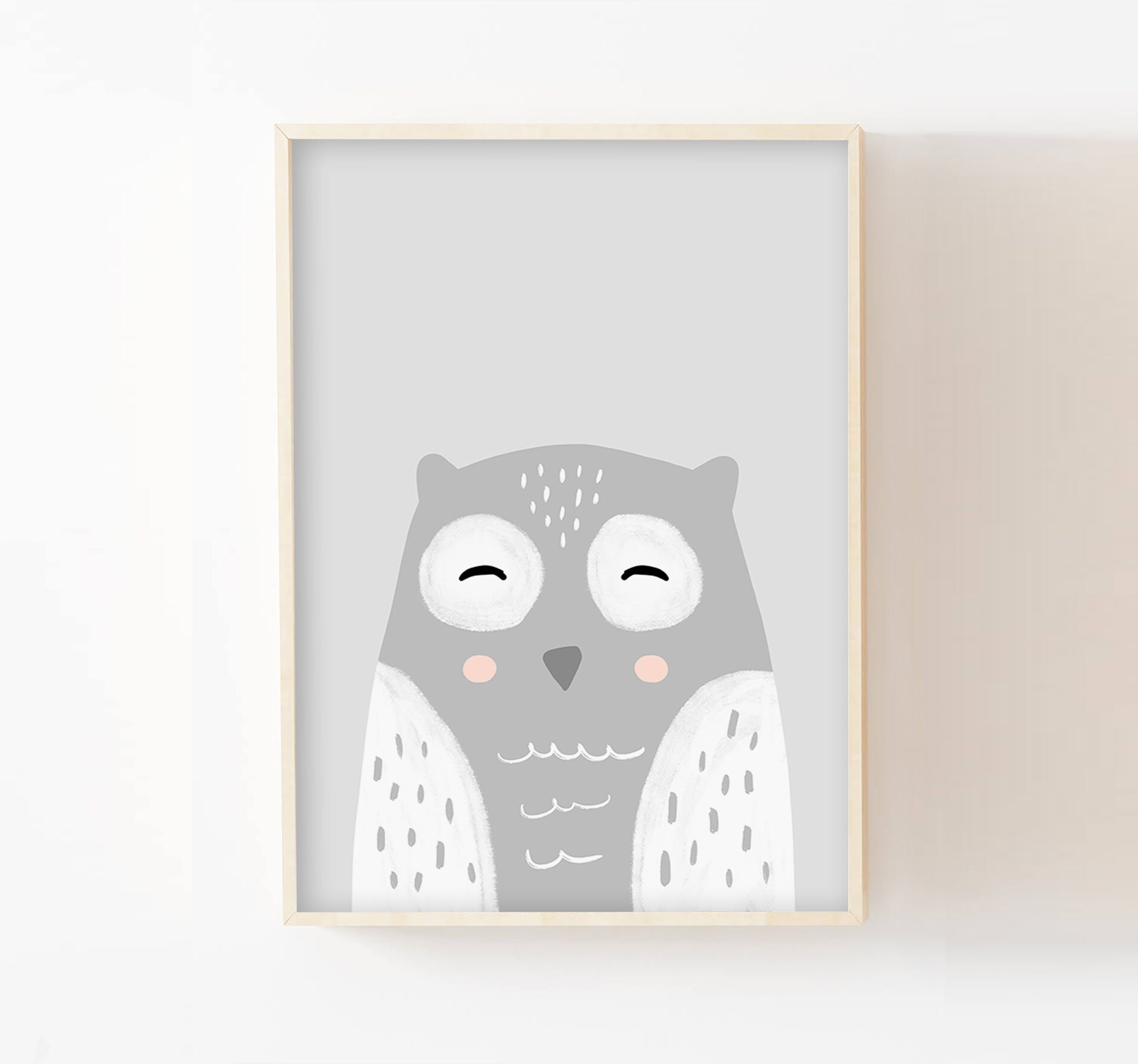 Affiche Naissance Personnalisée Bébé, Hibou A4/13x18cm, Idée Cadeau Chambre Enfant, Affiche Décorati